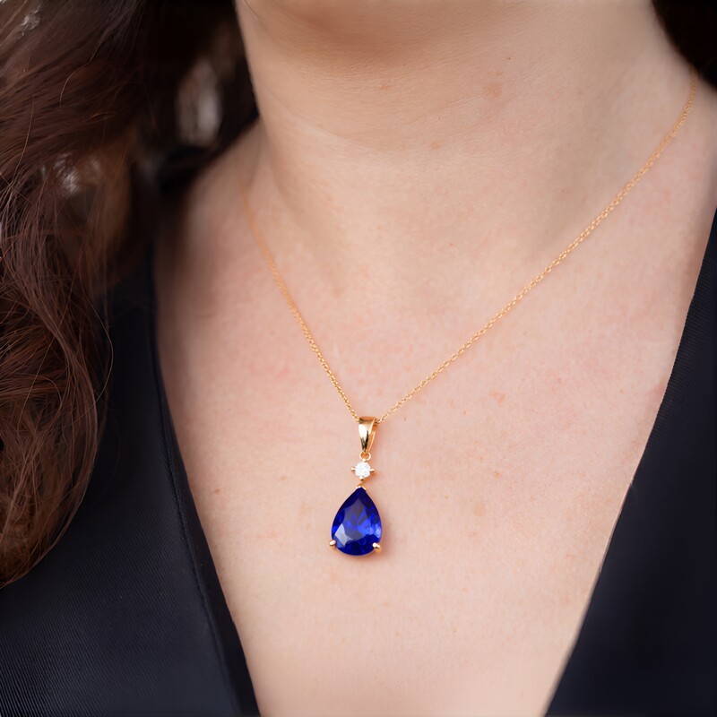 AAA-Tansanit-Goldhalskette (CIRARI)