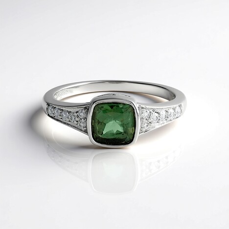 Anello in argento con Apatite Cromo