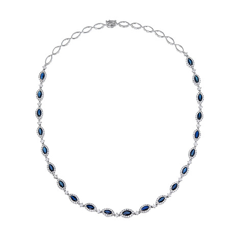 Gouden halsketting met een Ceylon saffier (CIRARI)