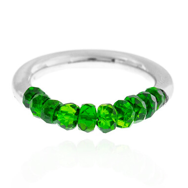 Anillo en plata con Diópsido de Rusia
