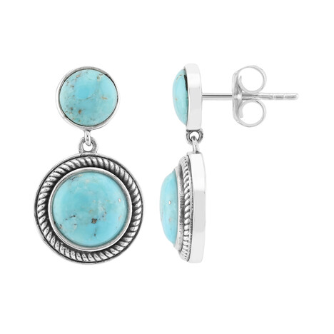 Pendientes en plata con Turquesa azul del Mohave Kingman (Jones Lee)