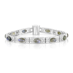 Brazalete en plata con Labradorita azul de Maniry
