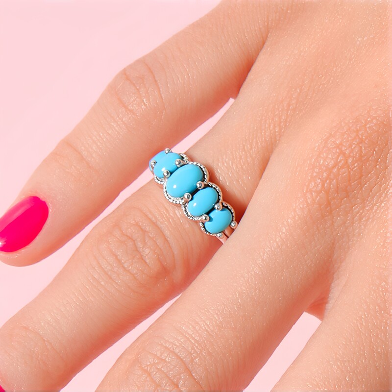 Bague en argent et Turquoise Sleeping Beauty