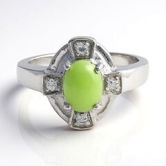 Anello in argento con Crisoprasio Imperiale
