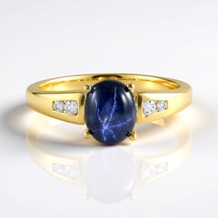 Anello in argento con Zaffiro Stellato Blu