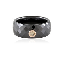 Anello in ceramica con Diamante Champagne SI2