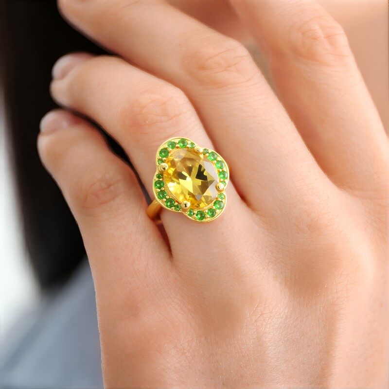 Anello in argento con Berillo Giallo
