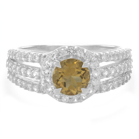 Champagner-Quarz-Silberring