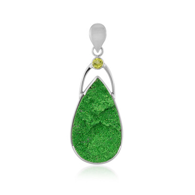 Ciondolo in argento con Uvarovite (Bali Barong)