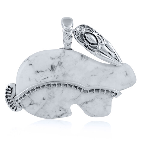 Howlite Silver Pendant (Desert Chic)