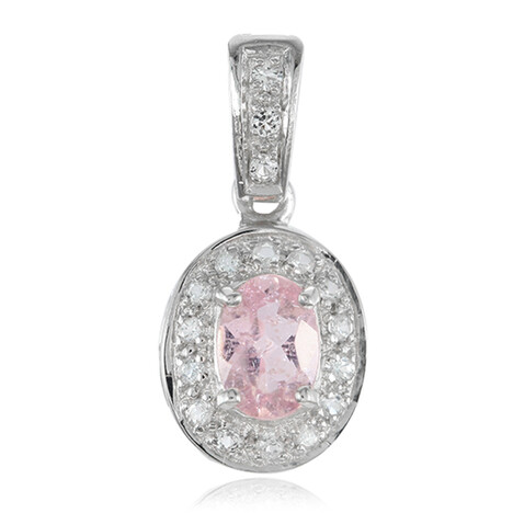 Pinkfarbener Kupfer-Turmalin-Silberanhänger