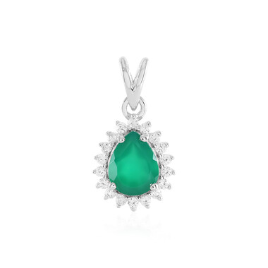 Colgante en plata con Ónix verde
