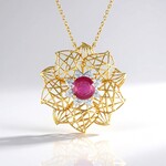 Collana in argento con Zaffiro Rosa del Madagascar (Ornaments by de Melo)