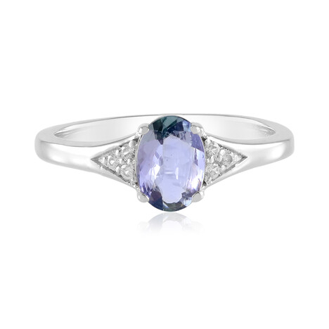 Nicht erhitzter Tansanit-Silberring