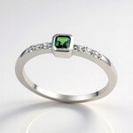 Anello in argento con Tsavorite della Tanzania