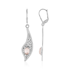 Rosenquarz-Silberohrringe