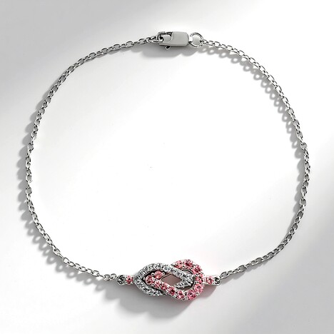 Bracelet en argent et Tourmaline rose du Nigéria