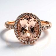 Gouden ring met een AAA Morganiet