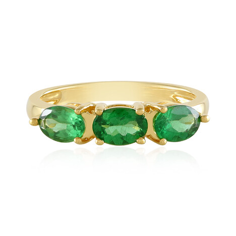 Anillo en plata con Apatita verde