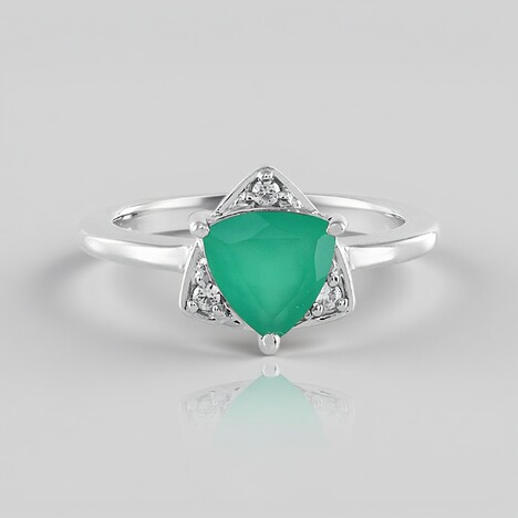 Anello in argento con Onice Verde