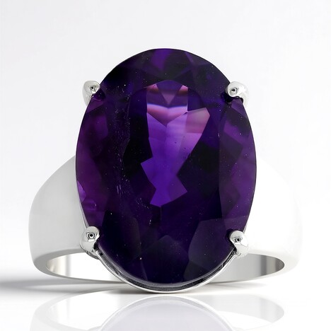 Anello in argento con Ametista Zambiana