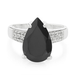 Black Spinel Silver Ring