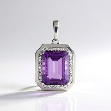Pendentif en argent et Quartz azur