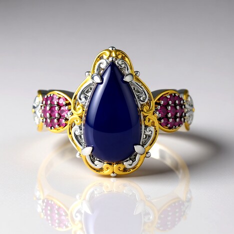 Anello in argento con Sodalite (Gems en Vogue)