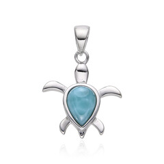 Zilveren hanger met een larimar