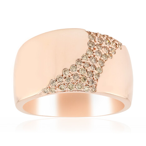 Zilveren ring met I1 Argyle-Rose de France diamanten (Annette)