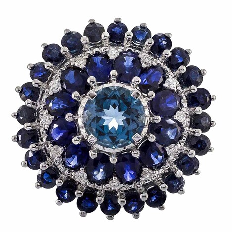 Anello in oro con Topazio Blu Londra (CIRARI)