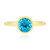 Anillo en oro con Topacio azul suizo