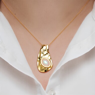 Pendentif en argent et Opale Welo (MONOSONO COLLECTION)