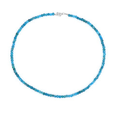 Collar en plata con Apatita azul neón