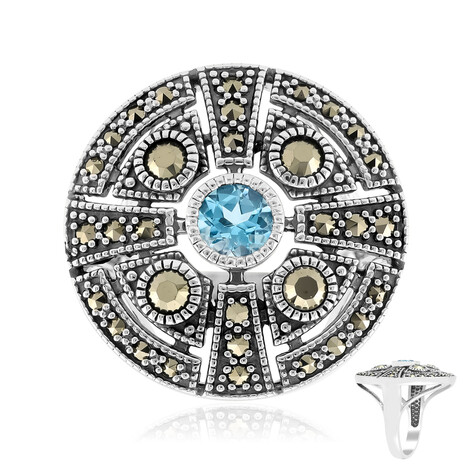 Anello in argento con Topazio Blu Svizzero (Annette classic)