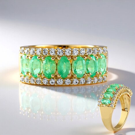 Anello in oro con Smeraldo Colombiano