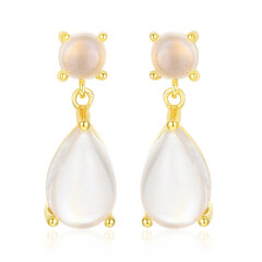 Boucles d'oreilles en argent et Pierre de lune de Tanzanie