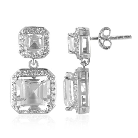 Orecchini in argento con Topazio Bianco