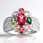 Anillo en plata con Turmalina rosa de Brasil (de Melo Essence)