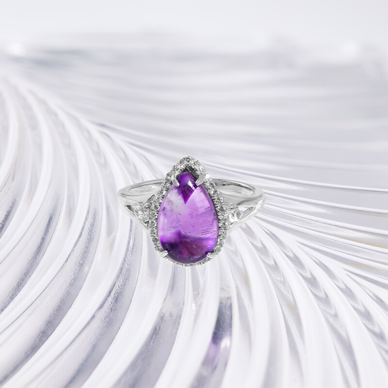 Chevron-Amethyst-Silberring