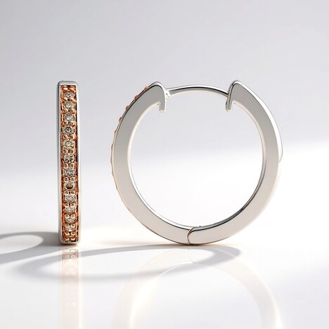 Orecchini in argento con Diamante Argyle Rose de France I1 (Annette)