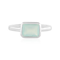 Anillo en plata con Calcedonia agua