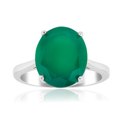 Zilveren ring met een groene agaat