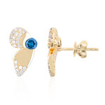 Boucles d'oreilles en or et Diamant SI2 bleu (de Melo Gold)