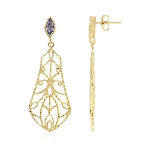 Zilveren oorbellen met iolieten