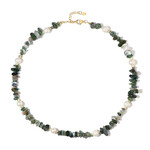 Collier en argent et Agate mousse (Riya)