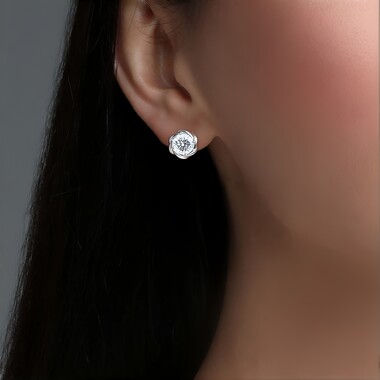 White Topaz Silver Earrings