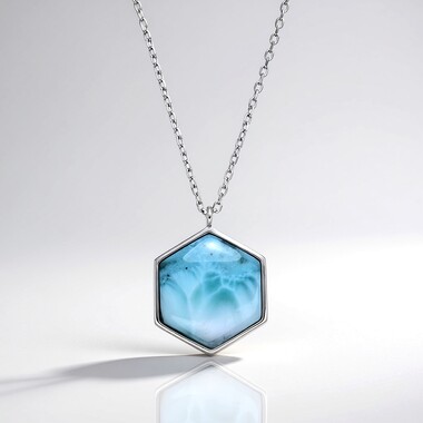 Naszyjnik ze srebra - Larimar