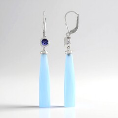 Orecchini in argento con Calcedonio Blu (KM by Juwelo)
