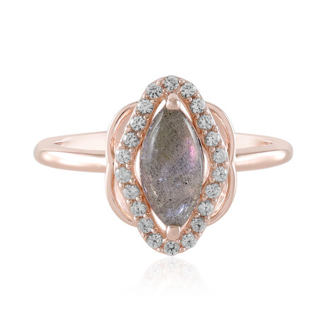Pink Maniry Labradorite Silver Ring